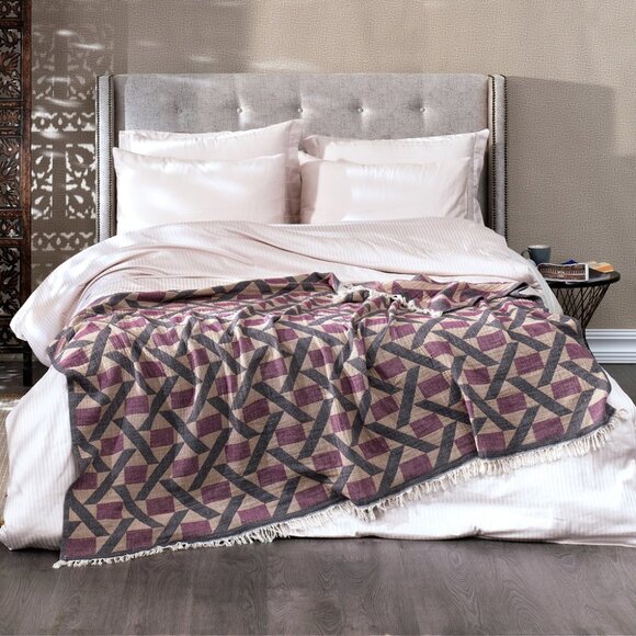 LAST ONE! 100% Soft Turkish Cotton Jacquard Throw - Picture 2 of 3